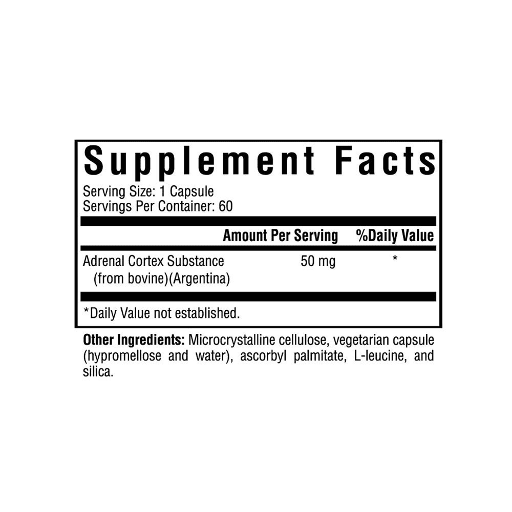 Adrenal Cortex | 50mg | 60 Capsules | Seeking Health - Pure Nordic Health