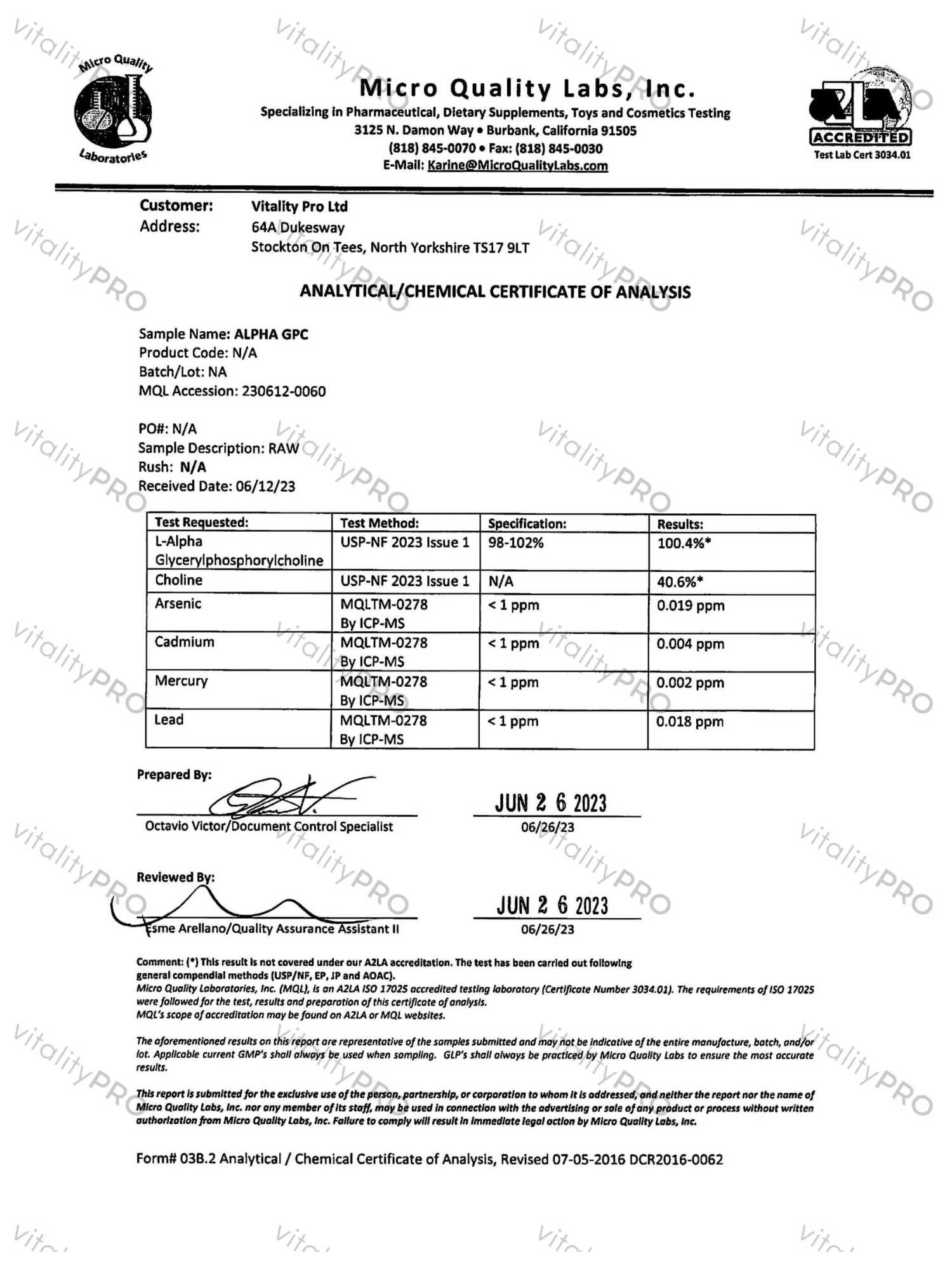 Alpha GPC | 90 Capsules | VitalityPro - Pure Nordic Health