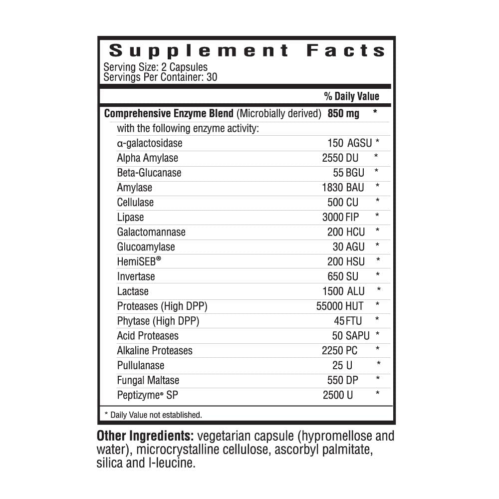 Digestive Enzymes | 60 Capsules | Seeking Health - Pure Nordic Health