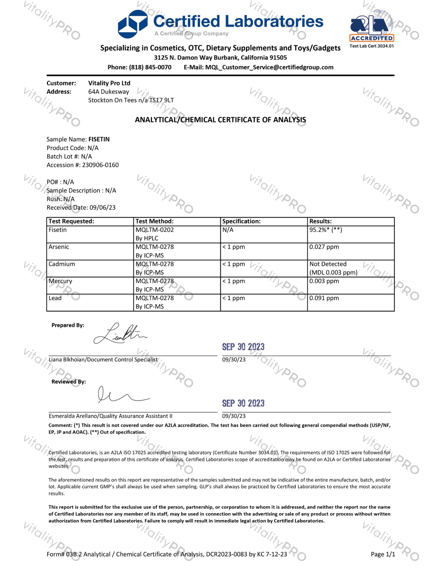 Fisetin | 60 Capsules | Vitality Pro - Pure Nordic Health