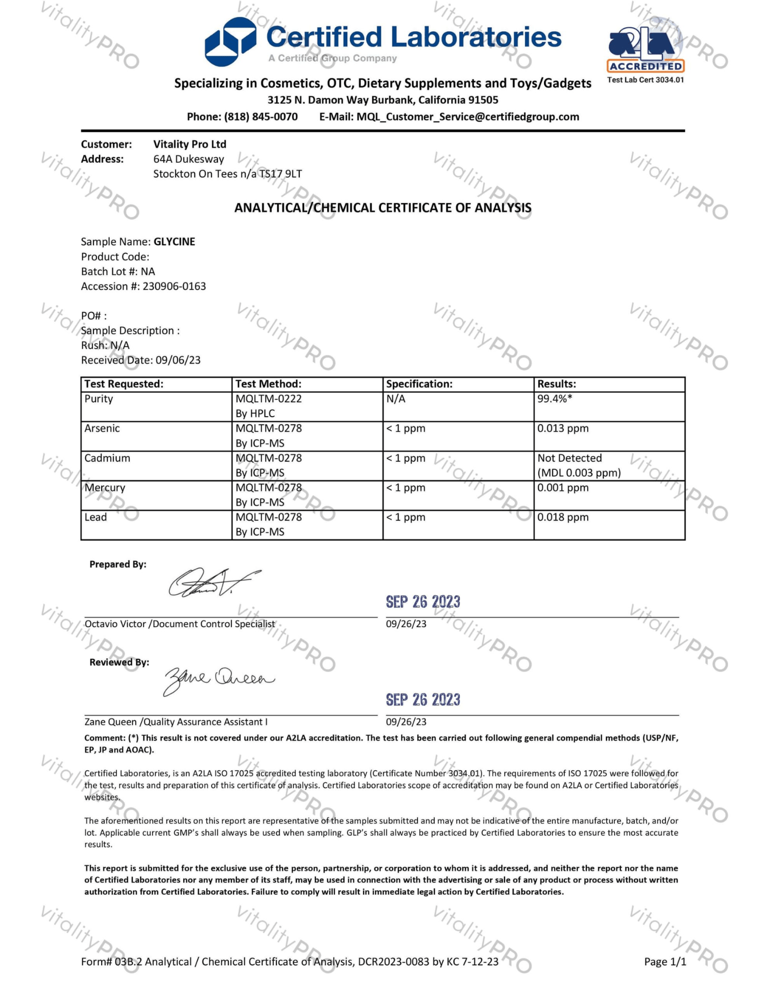 GlyNAC | 90 Capsules | Vitality Pro - Pure Nordic Health