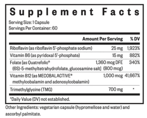 Homocysteine Nutrients | 60 Capsules | Seeking Health - Short Dated Discount 28.02.2026 - Pure Nordic Health