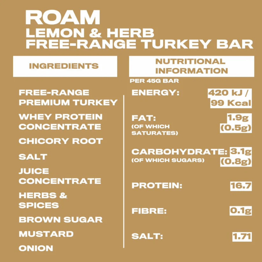 Lemon & Herb Free - Range Turkey Bar - Pure Nordic Health