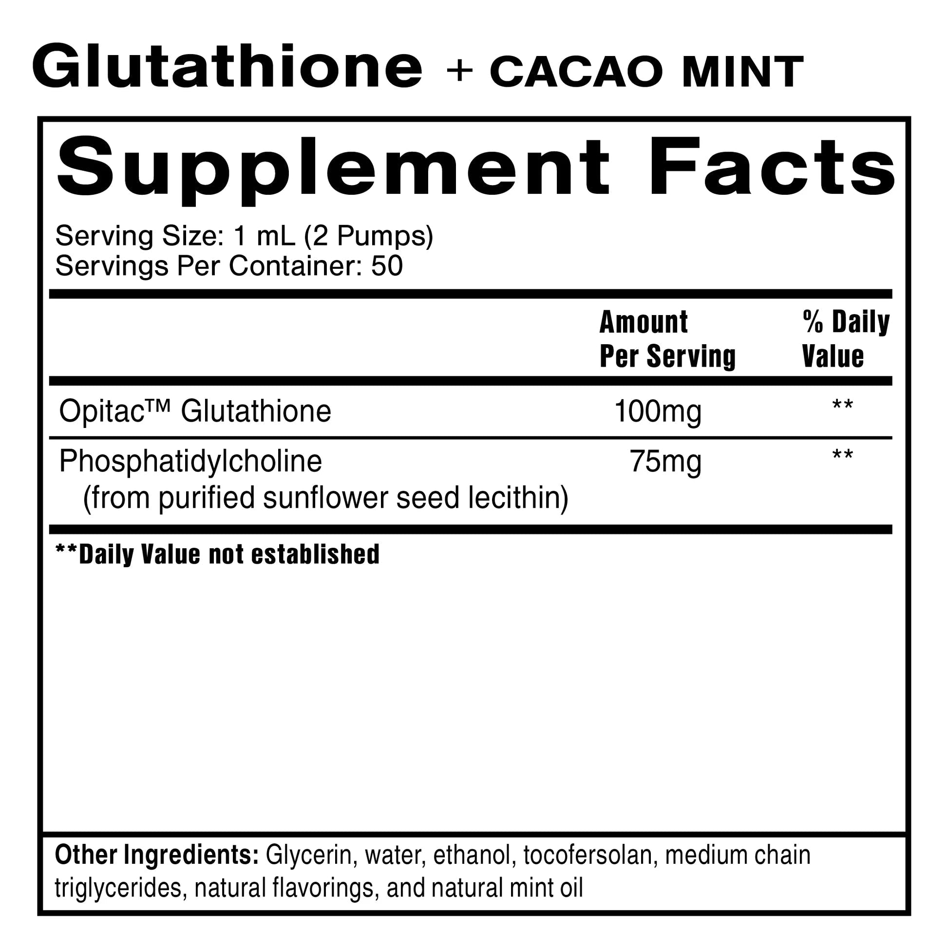Liposomal Glutathione Cacao+Mint | Quciksilver - Pure Nordic Health
