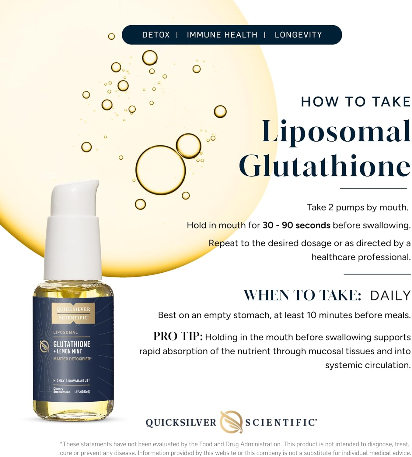 Liposomal Glutathione Lemon Mint | Quciksilver - Pure Nordic Health