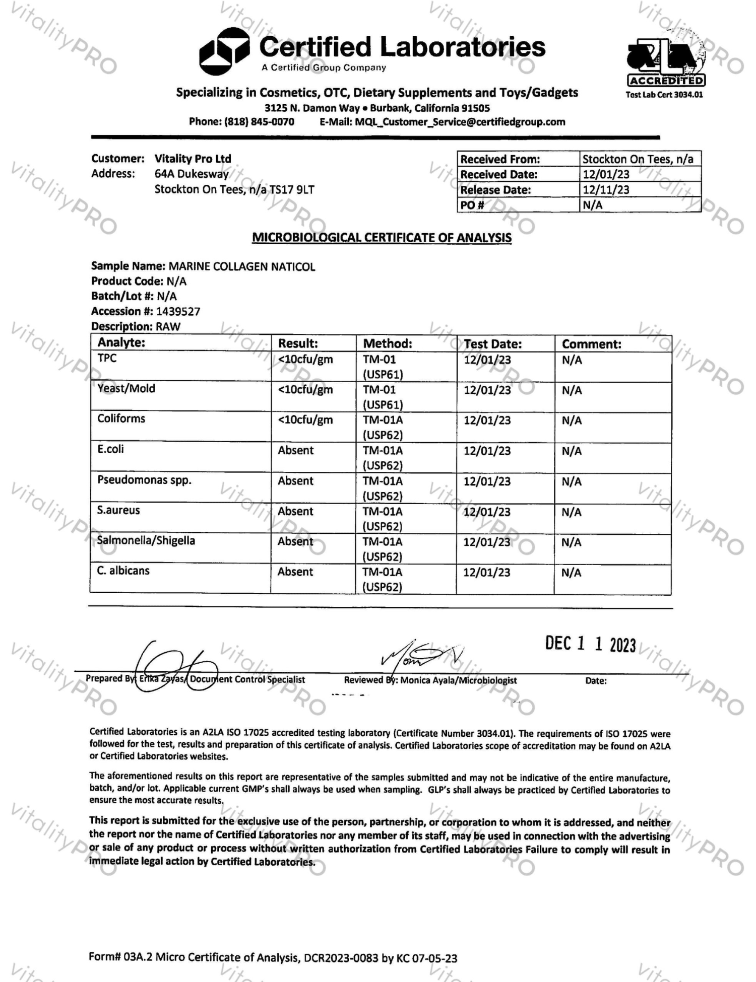 Marine Collagen | 30 Servings | Vitality Pro - Pure Nordic Health