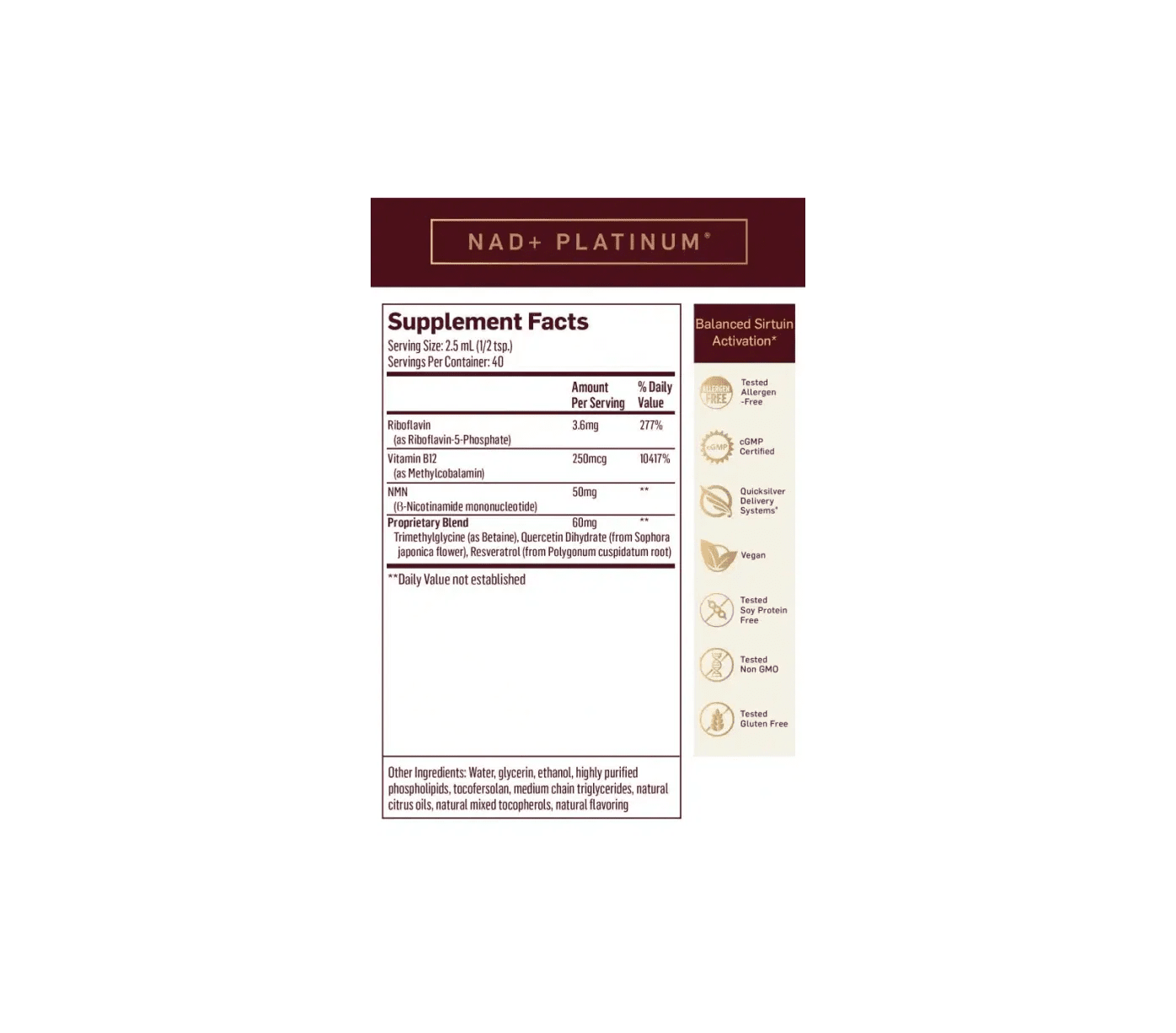 NAD+ Platinum | Quicksilver Scientific - Pure Nordic Health