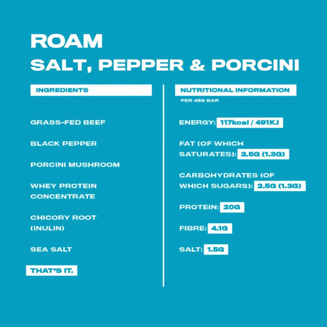 Sea - salt, Pepper & Porcini Mushroom Beef Bar - Pure Nordic Health