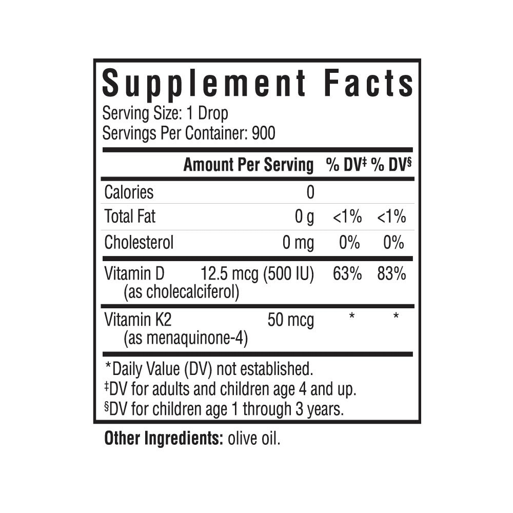 Vitamin D3 K2 Drops ingredients
